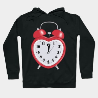 red heart shaped alarm clock aesthetic dollette coquette Hoodie